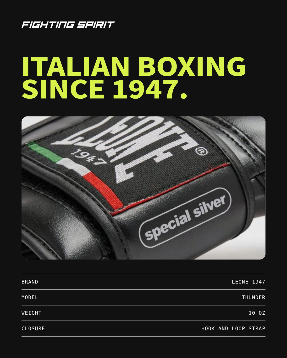 Leone 1947 Thunder Boxhandschuhe — Schwarz