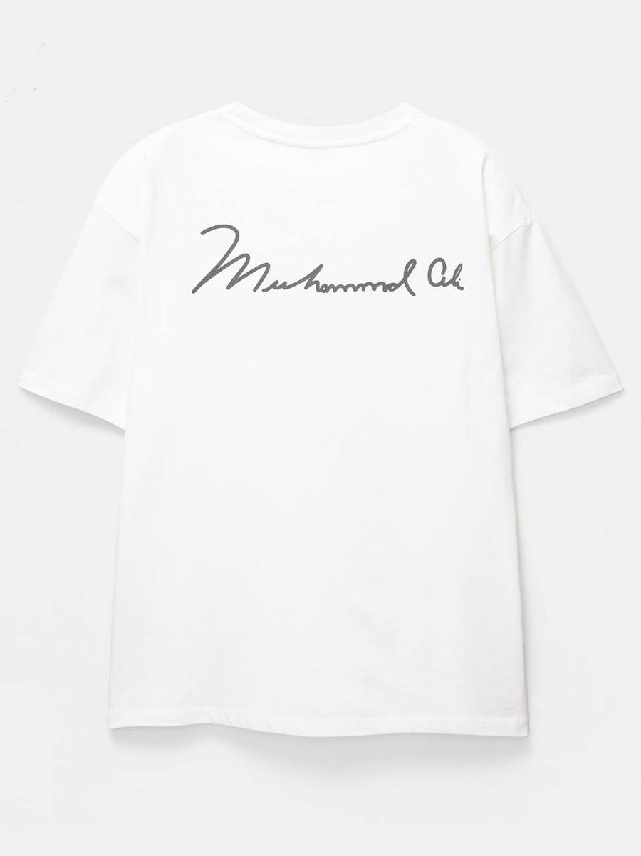 Muhammad Ali „People's Champ“ Oversized-T-Shirt – Weiß