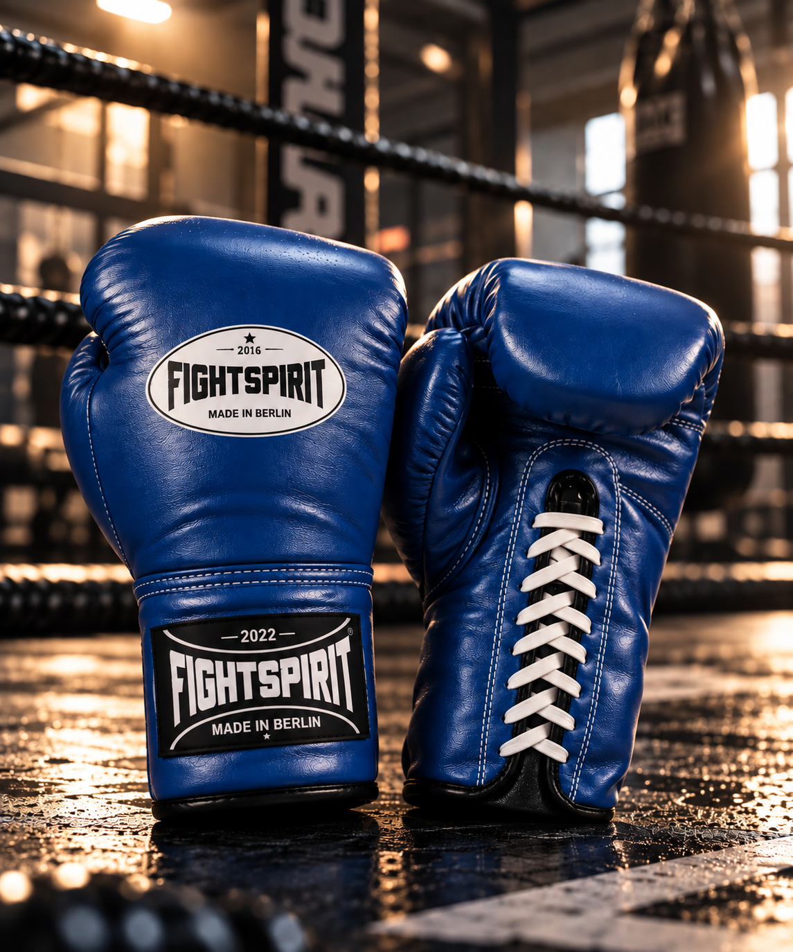 FightSpirit™ Professional Lace-Up Boxing Gloves