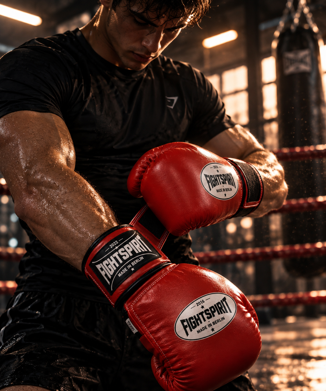 FightSpirit™ Professional Lace-Up Boxing Gloves