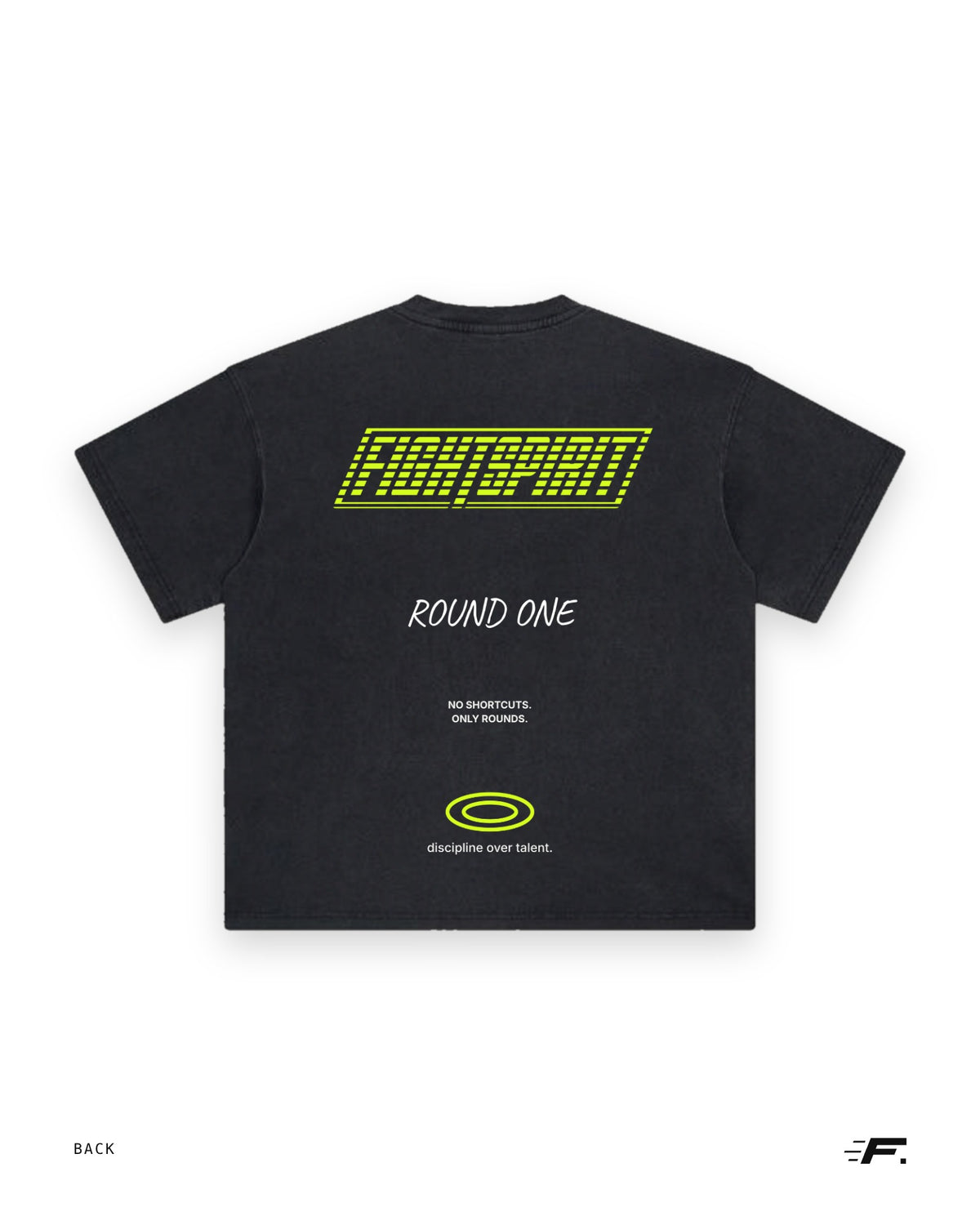 Fighting Spirit — Round One Oversized T-Shirt | Washed Black