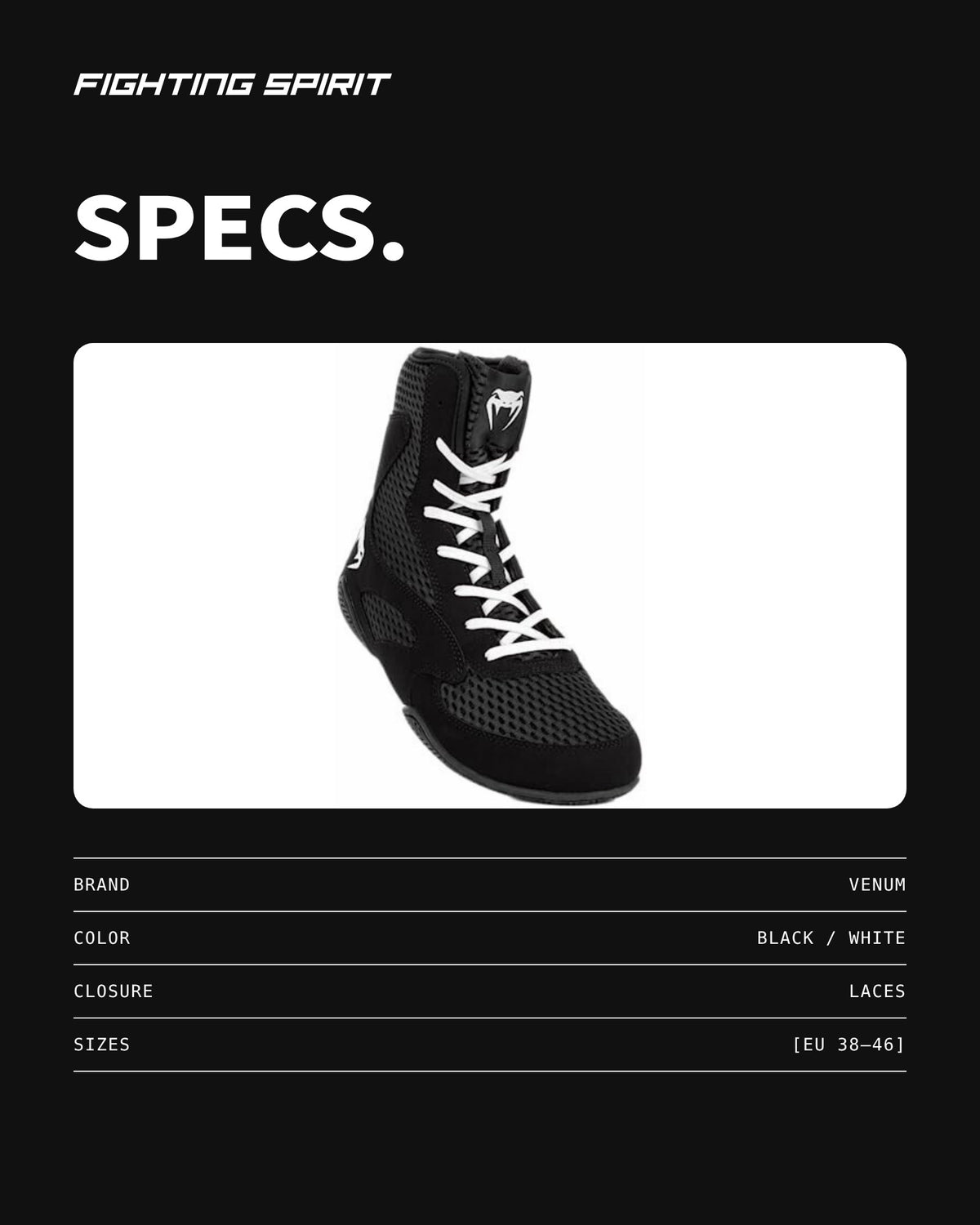 Venum Boxschuhe – Schwarz / Weiß
