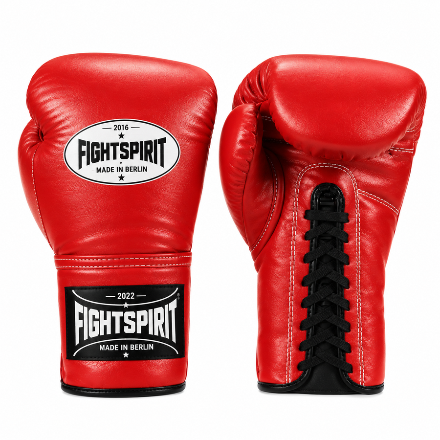 FightSpirit™ Professional Lace-Up Boxing Gloves