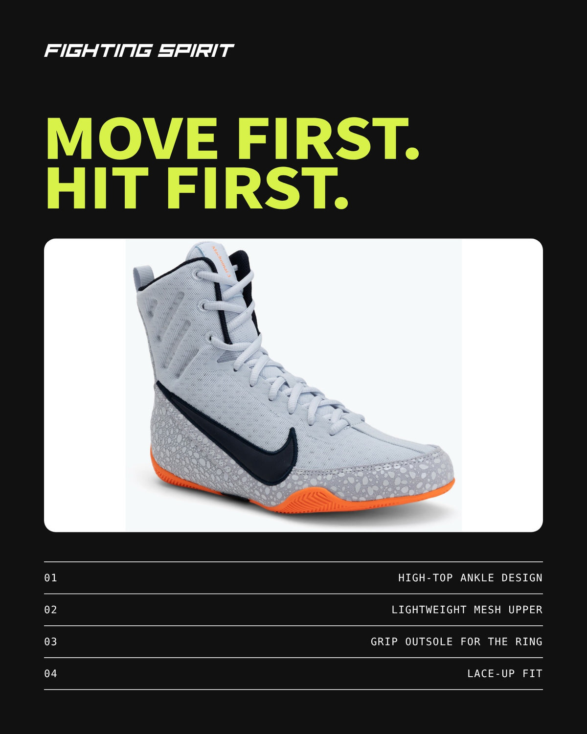 Nike Machomai 3 SE - Boxing Shoes – Grey / Orange