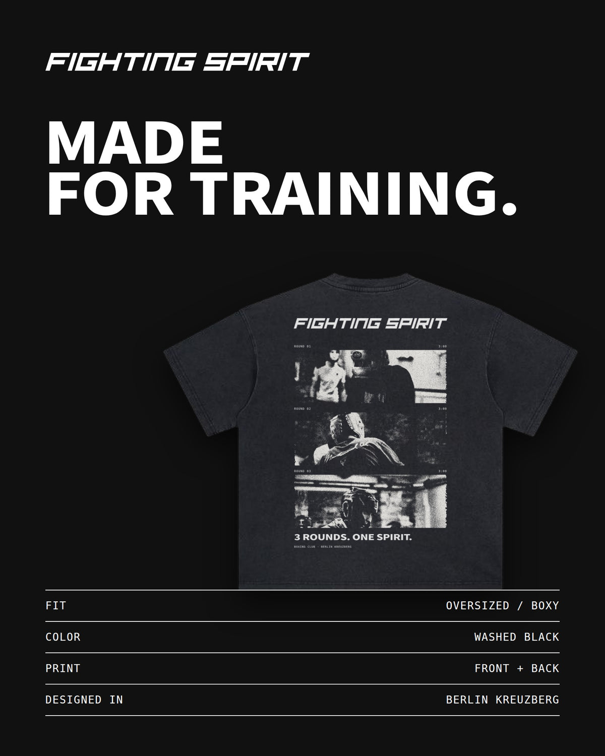 Fighting Spirit — 3 Rounds. One Spirit Tee