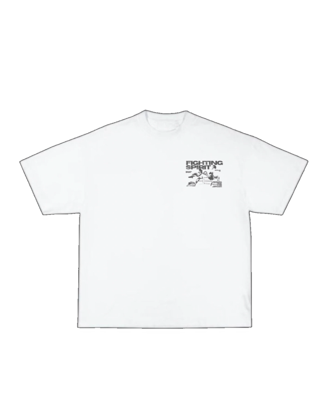FIGHTING SPIRIT — Oversized-Boxshirt | Weißes T-Shirt