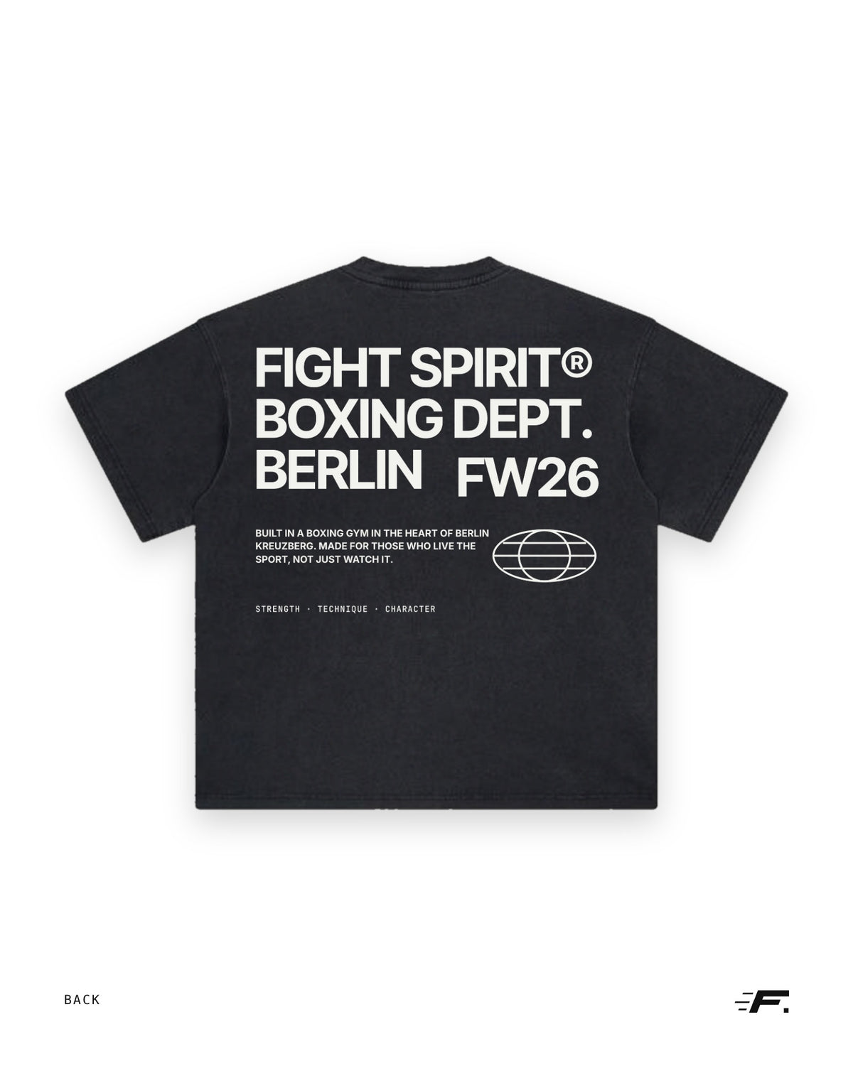 Fighting Spirit — Boxing Dept. Oversized T-Shirt | Washed Black