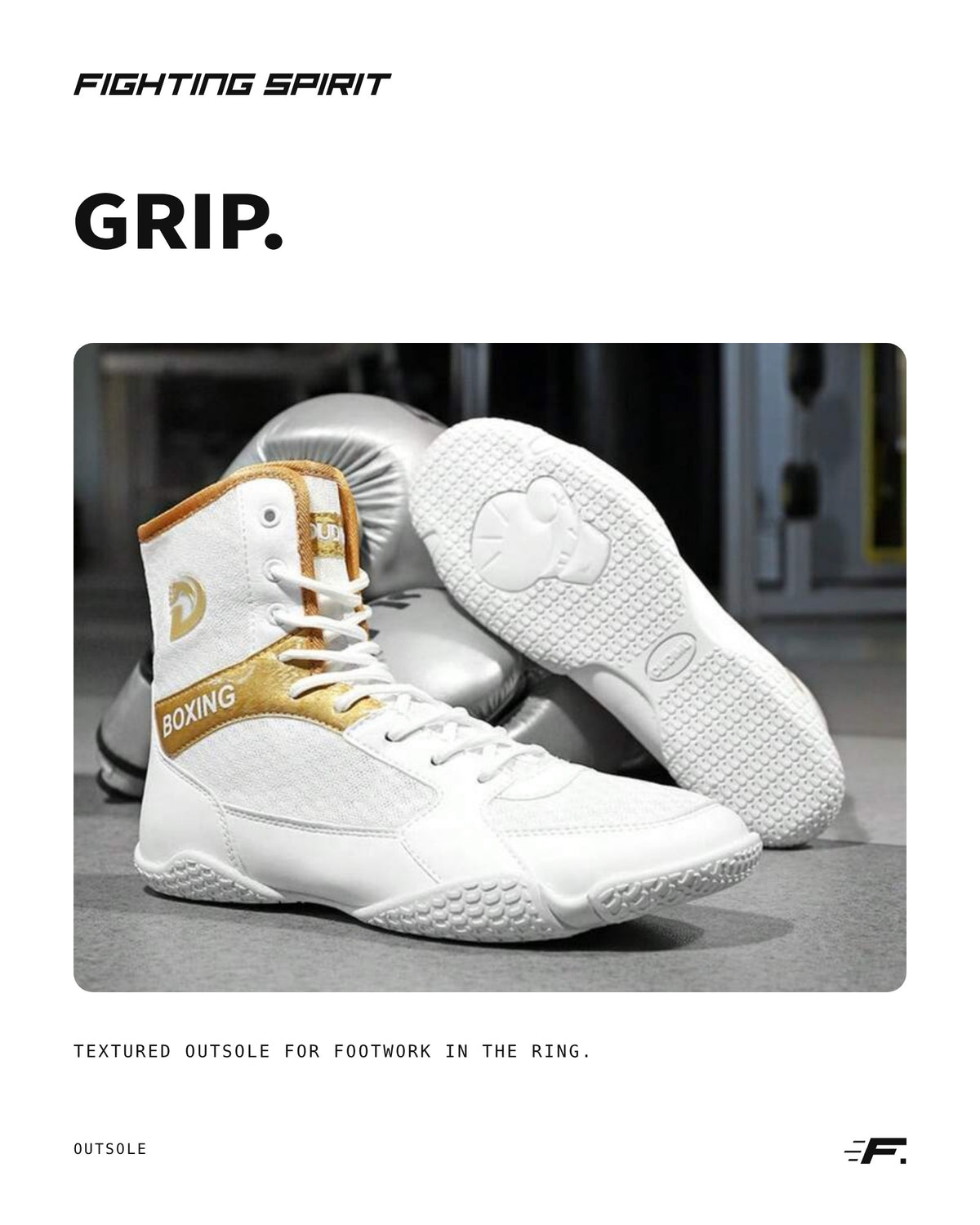 Premium High-Top Boxschuhe | Weiß & Gold