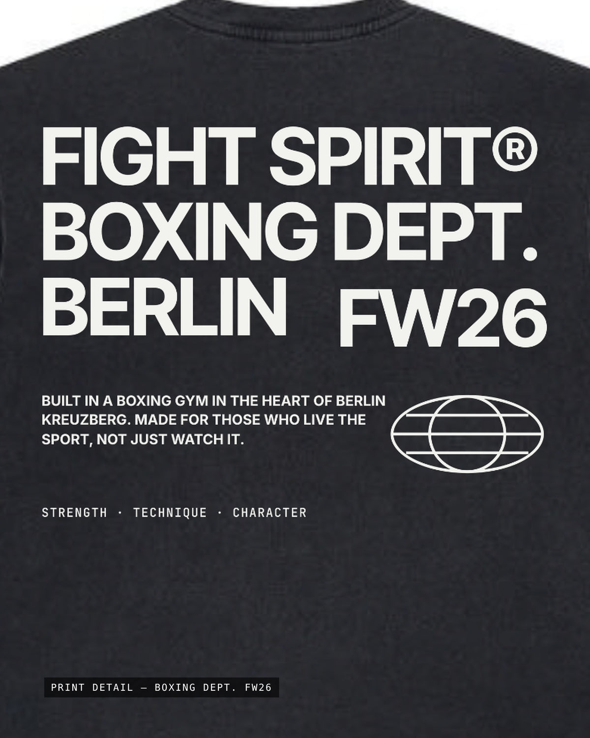 Fighting Spirit — Boxing Dept. Oversized T-Shirt | Washed Black