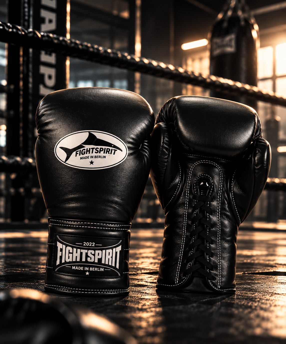 FightSpirit™ Professional Lace-Up Boxing Gloves