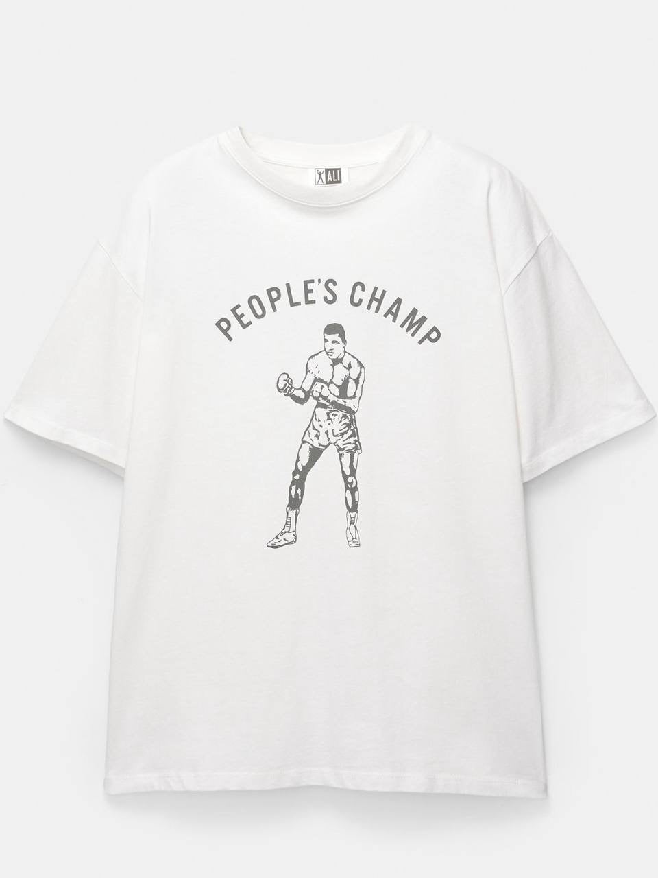 Muhammad Ali „People's Champ“ Oversized-T-Shirt – Weiß