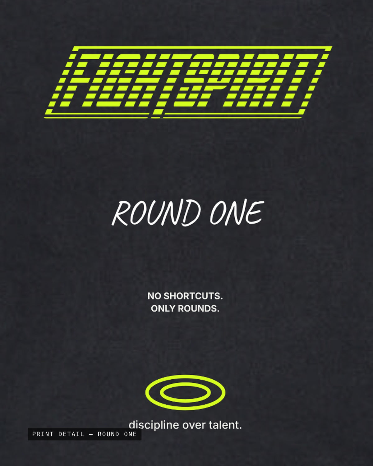 Fighting Spirit — Round One Oversized T-Shirt | Washed Black
