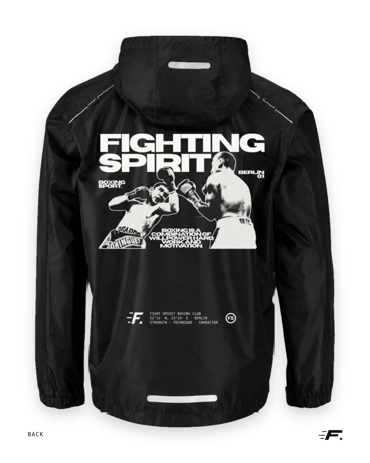 FIGHTING SPIRIT BOXER WINDBREAKER — BLACK | FW26