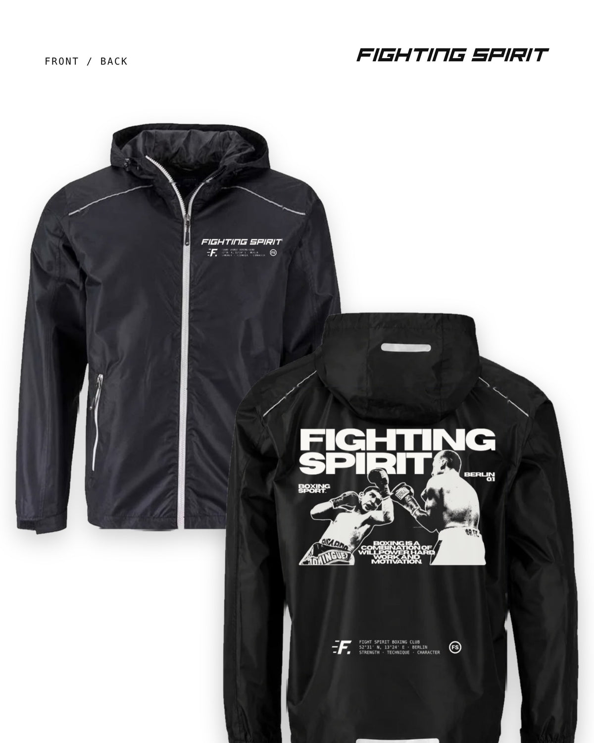 FIGHTING SPIRIT BOXER WINDBREAKER — BLACK | FW26