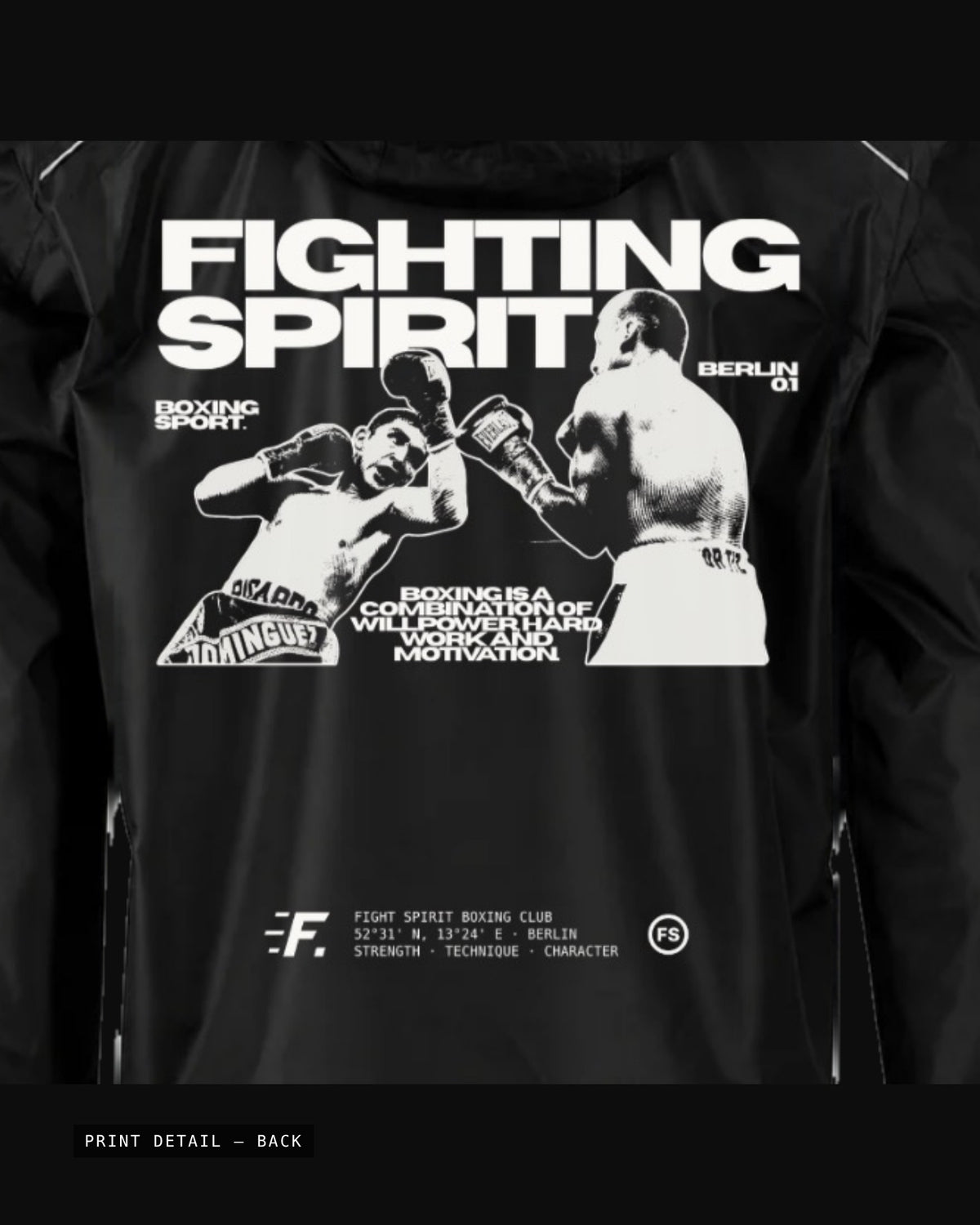 FIGHTING SPIRIT BOXER WINDBREAKER — BLACK | FW26