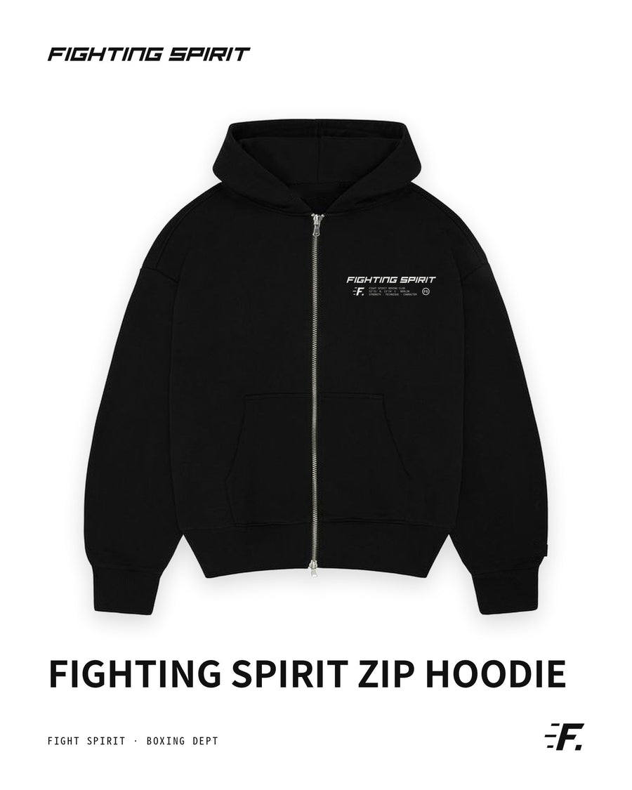 FIGHTING SPIRIT ZIP HOODIE - BLACK |FW26