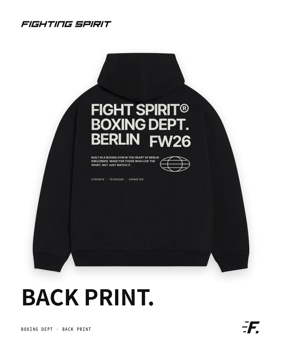 FIGHTING SPIRIT ZIP HOODIE - BLACK |FW26