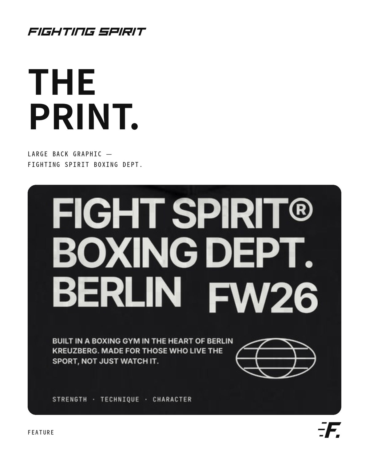 FIGHTING SPIRIT ZIP HOODIE - BLACK |FW26