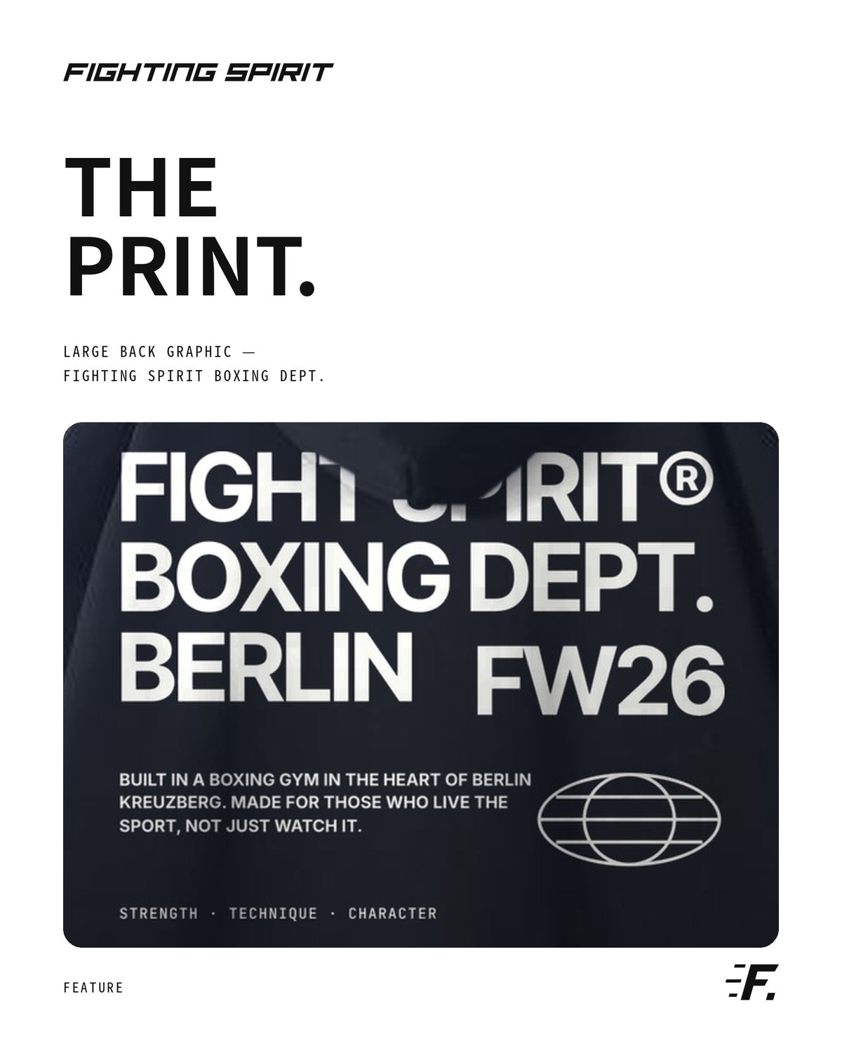 FIGHTING SPIRIT BOXING DEPT. HOODIE — BLACK | FW26