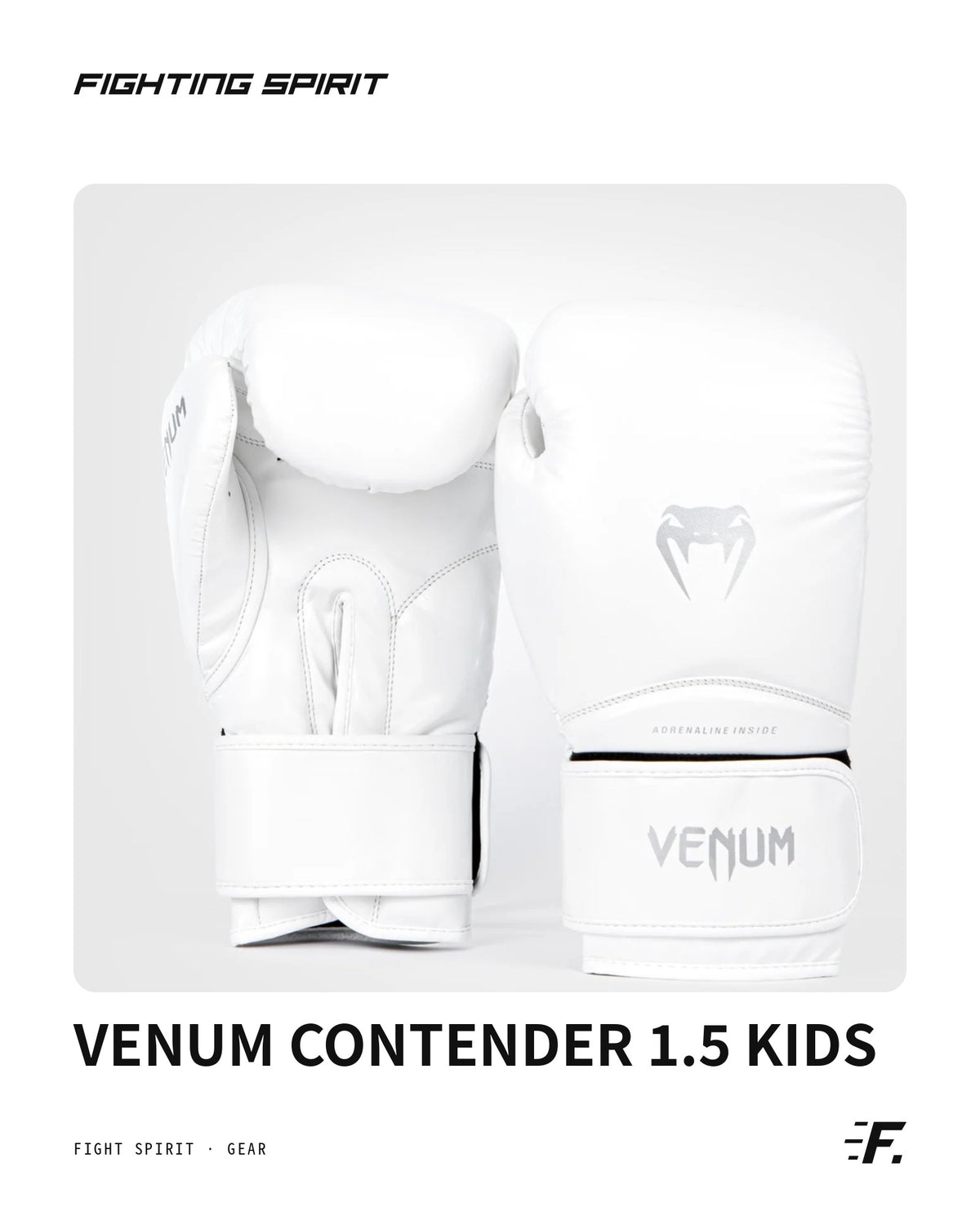 Venum Contender 1.5 Kids Boxing Gloves – White/Silver