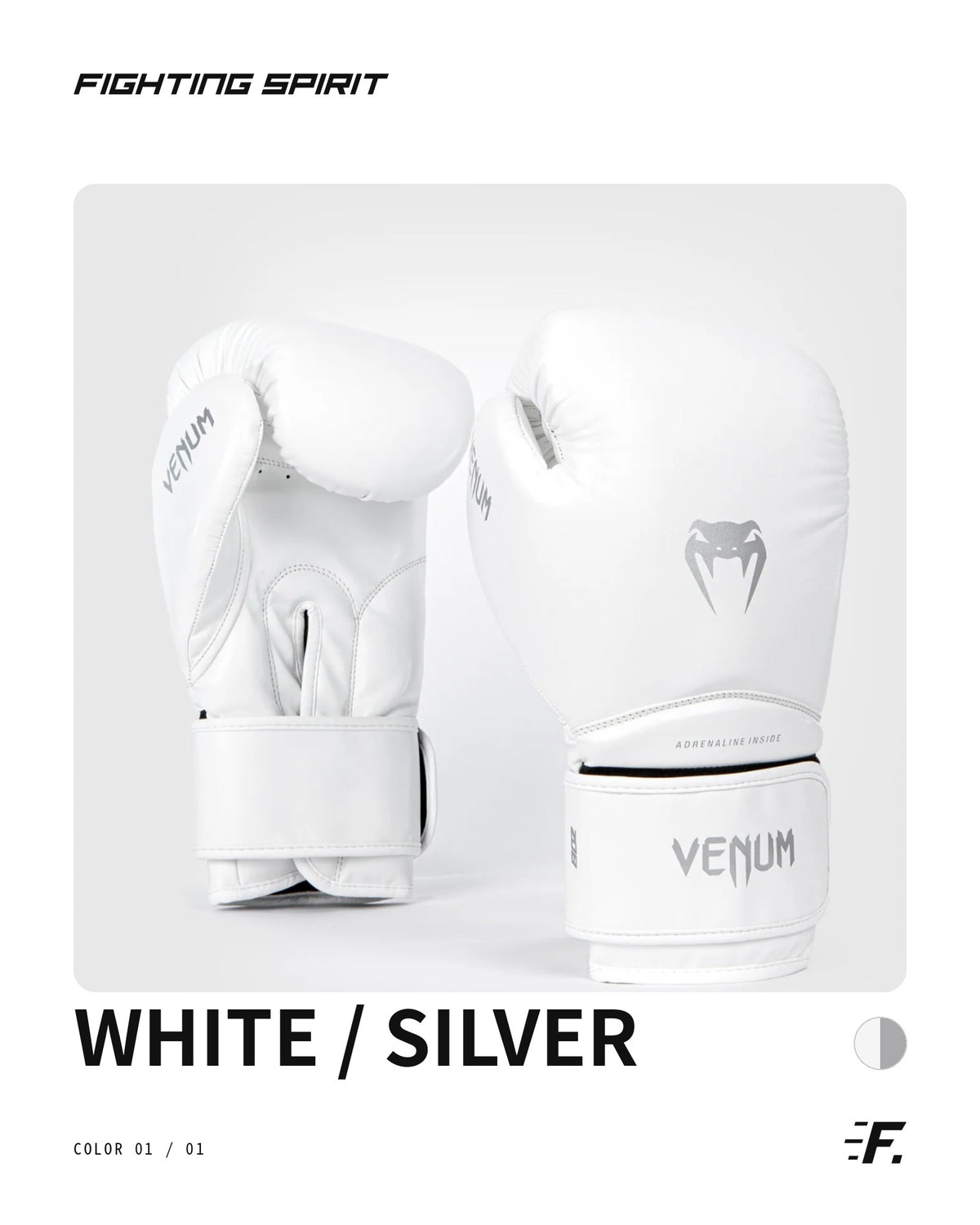 Venum Contender 1.5 Kids Boxing Gloves – White/Silver
